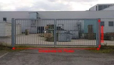 Produktbild von 2-flügeliges Doppeltor Gartentor Industrietor / Verzinkt / 600 x 200 cm