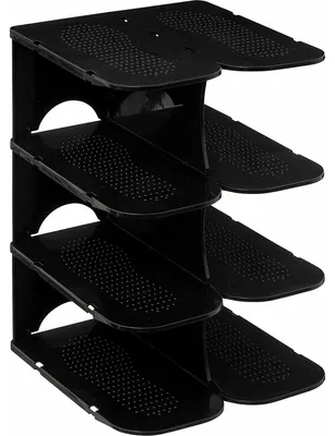 Produktbild von Vertikales Schuhregal Five® - Schwarz - Stapelbar | Einstellbar