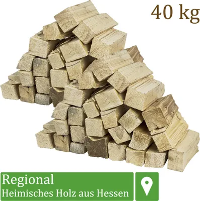 Obrázek produktu pro Palivové dřevo Palivové dřevo Borovicové dřevo 40 kg Pro kamna a krb Miska na grilování Palivové dřevo Polena Dřevo 25 cm sušené v peci Flameup