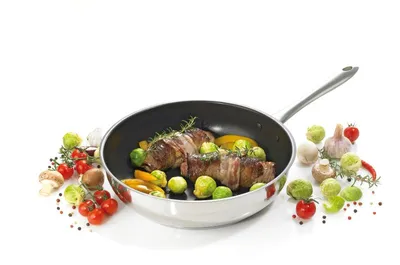 Produktbild von Krueger Miami 105024 MI Bratpfanne, 24 cm max. Durchmesser, Edelstahl, Induktionsherd-geeignet, Antihaftbeschichtung
