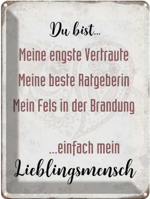 Produktbild von vianmo Blechschild 40x30 cm du bist einfach Lieblingsmensch Spruch Zitat