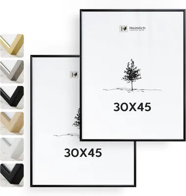 Fotorahmen 30x45 cm, Aluminium, Schwarz, 2er-Pack