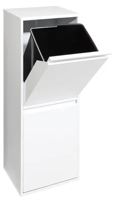 Recyclingcontainer 2x17 L, Stahl, Weiß, Mülltrennung