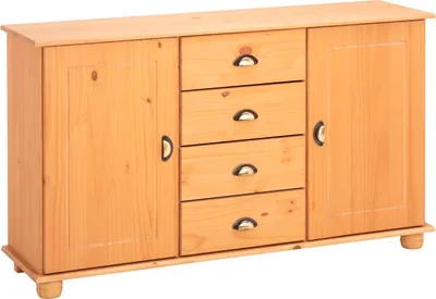 Produktbild von Sideboard Anrichte COLMAR, Kiefer massiv, 4 Schubladen, 2 Türen, gebeizt und gewachst