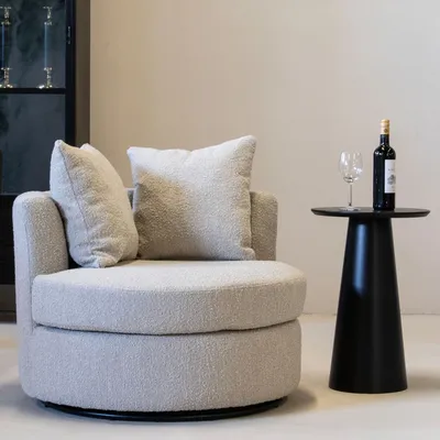 Produktbild von Drehsessel Rund - Taupe - Stoff - Drehsessel Thony - Giga Meubel