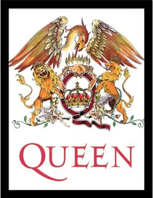 Immagine prodotto di Queen - Poster con cornice, stemma PM12064 (taglia unica) (Bianco/Giallo)