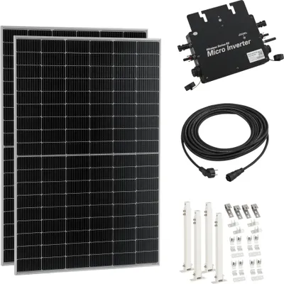Produktbild von Elektrownia balkonowa "Brusson" z uchwytem 800W + falownik + kabel 10m