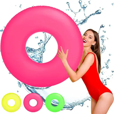 Productafbeelding van Opblaasbare zwemring, roze, 91 cm diameter, voor volwassenen, zwembadaccessoire
