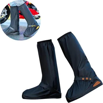 Produktbild von Regenüberziehschuhe - Fahrradschuhe - Wasserabweisend - Schwarz - Herstellbar - Maß L - Reflexschuhe