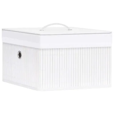 Image de vidaXL Boîtes de rangement en bambou 4 pcs. Blanc