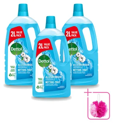 Produktbild von 3 x Dettol Power & Fresh Allesreiniger Katoenfrisch - 2 l - Sparpackung - 3 Stücke