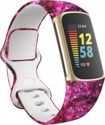 Produktbild von Strap-it® Pink Galaxy Fitbit Charge 5 Armband - Große: M/L