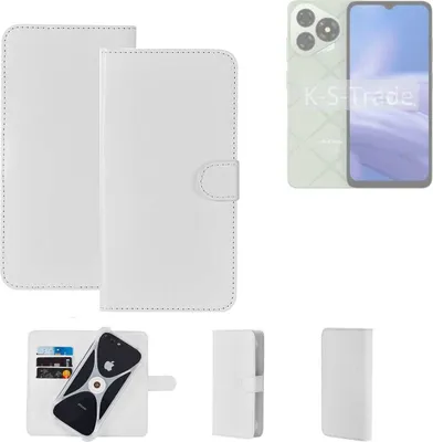 Produktbild von K-S-Trade Handy Hülle Schutz Hülle kompatibel mit Ulefone Note 19 Cover Case Bookstyle Bumper weiß 1x