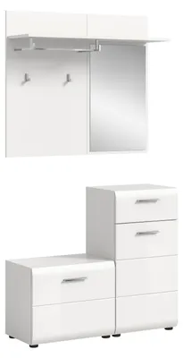 Image de Ice ensemble d'armoires de rangement blanc brillant, blanc.