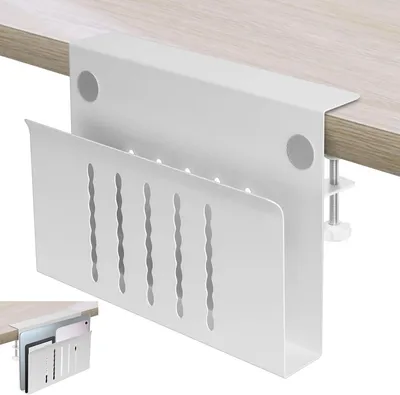 Image de Organiseur sous le bureau pour le bureau et la maison - Rangement suspendu multifonctionnel sans percer, convient pour les ordinateurs portables et les documents