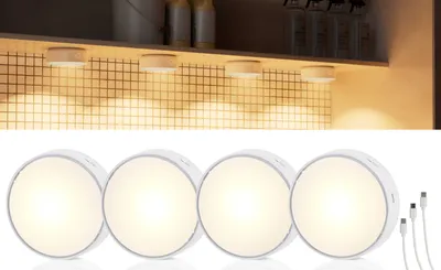 Produktbild von Northpoint LED Akku Schranklichter Unterbauleuchte Spots 4er-Set Akzentbeleuchtung  Bewegungsmelder
