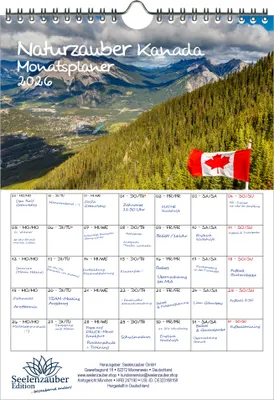 Produktbild von Naturzauber Kanada Planer DIN A4 Kalender für 2026 Canada Natur Reise Land Urlaub - Seelenzauber