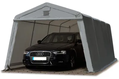 Produktbild von Zeltgarage ca. 3,3 x 6,2 m PREMIUM Carport PVC 500 N Plane Unterstand Lagerzelt Garage in dunkelgrau