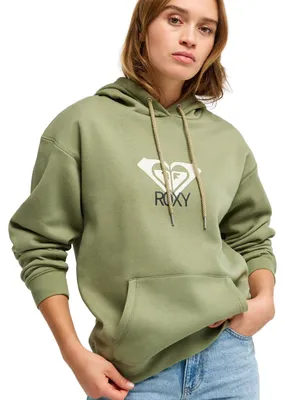 Image de Sweat à capuche Roxy pour femme Surf Stoked Brushed Art Oil Green : Taille S : S