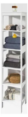 Produktbild von Badregal mit 5 Ablagen, Hochschrank, Standregal, Küchenregal, Aufbewahrungsregal, weiß, BHT ca. 30x139x30cm