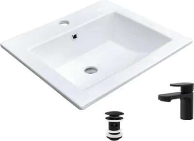 Immagine prodotto di Lavello rettangolare da incasso 50x43cm + rubinetto + piletta LINA