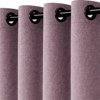Produktbild von Heimtexland Filz Thermovorhang blickdicht abdunkelnd isolierend HxB 245x135 cm Kälteschutz Sonnenschutz Gardine Energiesparend Schalldämpfung Deko Vorhang Woll-Charakter Typ921 Aubergine-Schwarz Ösen