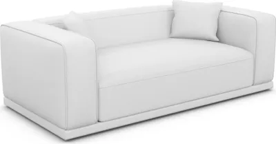 Produktbild von Kunstleder 3-Sitzer Couch Diora Weiß