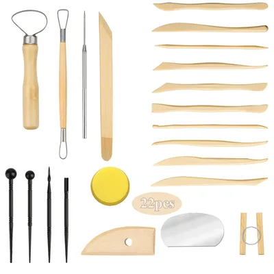 22-teiliges Modellierwerkzeug-Set – Tonwerkzeuge für Schnitzen & Formen
