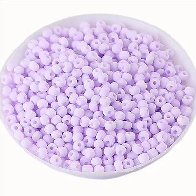 Image de Perles en verre mat violet de 2 mm à coudre, pour la bijouterie et l'artisanat
