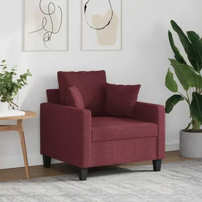 Produktbild von Weinroter Sessel aus Stoff mit 60 cm Sitzbreite