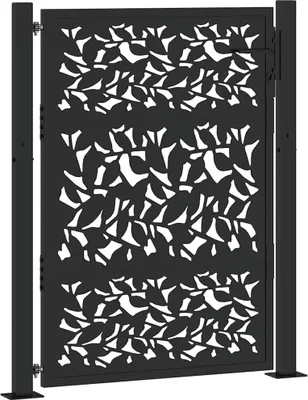 Obrázok produktu pre Záhradná brána čierna 100x125 cm oceľový dizajn s krídlovým dizajnom