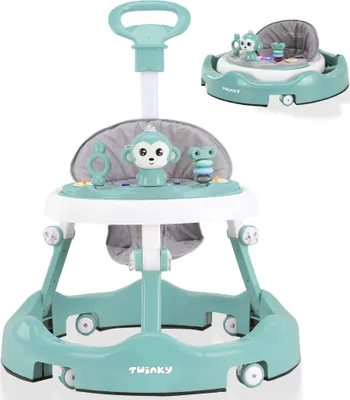 Produktbild von Twinky® Lauflernwagen in Mint-Grün | Babywalker mit Spielset und Zubehör für sicheres und spielerisches Lernen | inkl. Fußmatte und Haltegriff
