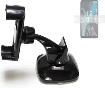 Produktbild von K-S-Trade kompakte Handy-Halterung Windschutzscheibe kompatibel mit Nokia C22 Armaturenbrett schwarz Autohalterung KFZ Halter Scheiben-Halterung