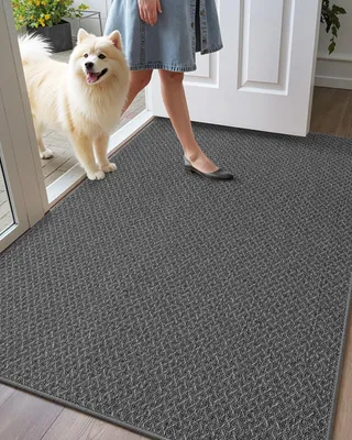 Productafbeelding van Innentapijt 61x92 cm - Antislip - Wasbaar - Absorberend - Laag profiel - Grijs - Deurmat