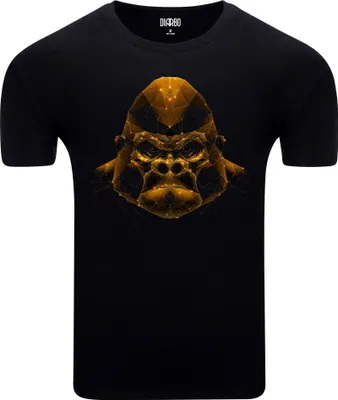 Produktbild von Diarbo Herren T-Shirt mit Tierliebhaber Druck Gorillakopf Schwarz Gr.M