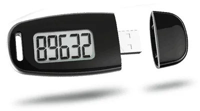 Produktbild von Einfacher Schrittzähler mit Hintergrundbeleuchtung, USB Pedometer mit großer LCD Anzeige, Clip & Umhängeband, ideal für Senioren & Alltag