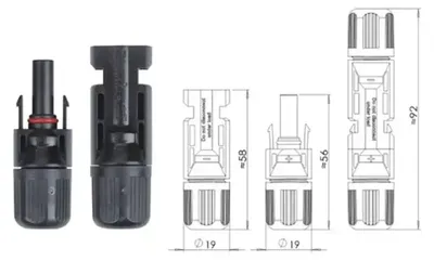 Produktbild von PV Solarstecker Stecker wasserdicht Solarkabel Buchse Verbinder 1-100 Paar 1500V