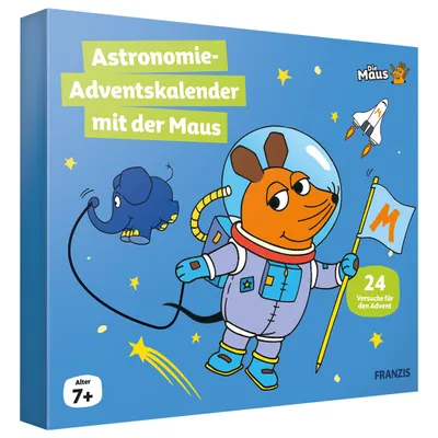 Produktbild von FRANZIS 67162 - Astronomie Adventskalender mit der Maus, 24 Versuche für den Advent zum Entdecken, Forschen und Rätseln, für Kinder ab 7 Jahren