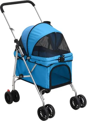 Produktbild von Hundewagen Faltbar Blau 76x50x100 cm Oxford-Gewebe