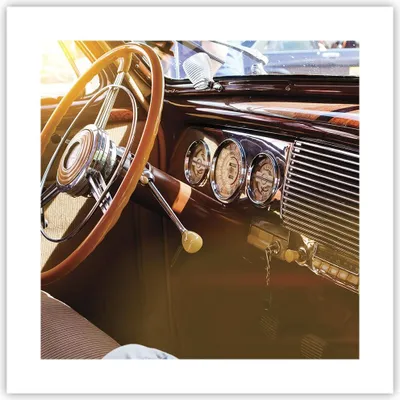Produktbild von Poster - Poster ohne Rahmen - Auto Retro Vintage - 40x40 cm - Wand Bild - Wanddeko - Wandbilder - Kunstposter - Wandposter - Bilder - Kunstdruck - Wanddekoration - Wandbild - P2XAC40x40-4939