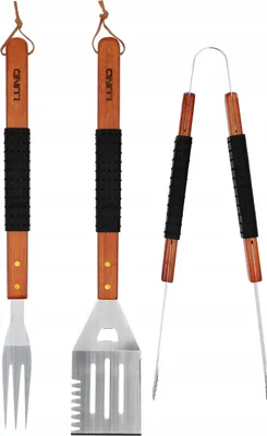 Immagine prodotto di Set da barbecue da 3 pezzi, con manico in legno