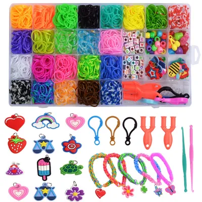Loom Bands Ca.15000 Stk. Bunte Gummibänder Set Haken