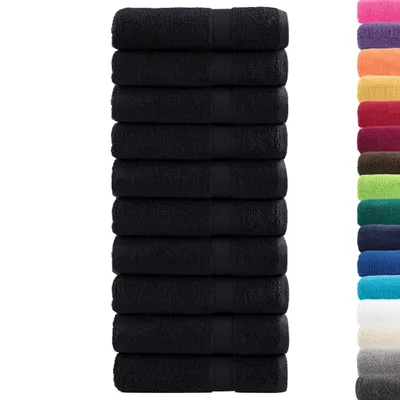 Immagine prodotto di Asciugamani Premium SOLUND 10 pz Neri 50x100 cm 600 g/m²