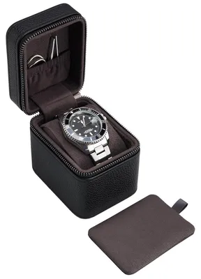 Immagine prodotto di Custodia per orologi da viaggio - Per 1 orologio - Rigida - Con cerniera - Nero