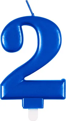 Produktbild von Auswahl Zahlenkerze Blau Metallic Zahl 0-9