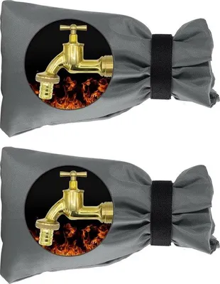 Image de Housse de protection thermique pour robinet, grise, lot de 2, réutilisable