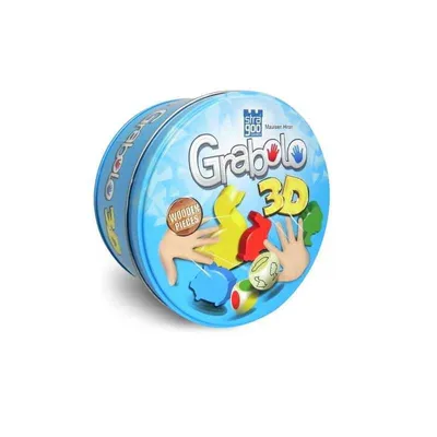 Image de Jeu de société Grabolo 3D en bois dans une boîte en métal 12x12x6cm STRAGOO