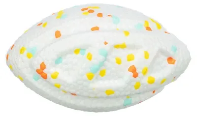 Image de Balle pour animaux Trixie Light & Strong Rugby blanche et multicolore en mousse
