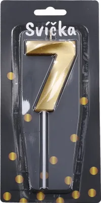 Obrázok produktu pre Párty sviečka číslo 7 zlatá