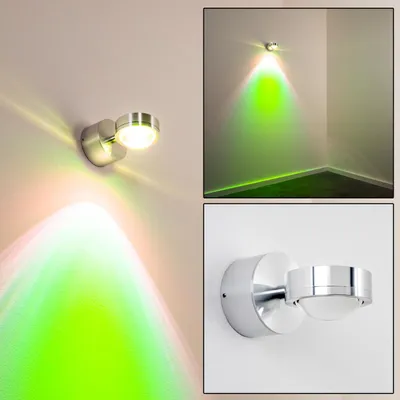Produktbild von Beura »Beura« LED runde Wandlampe aus Metall u. Glas in Aluminiumgebürstet